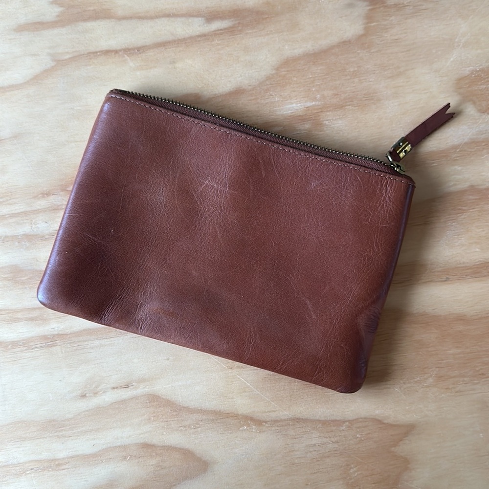 Madewell genuine leather clutch or pouch